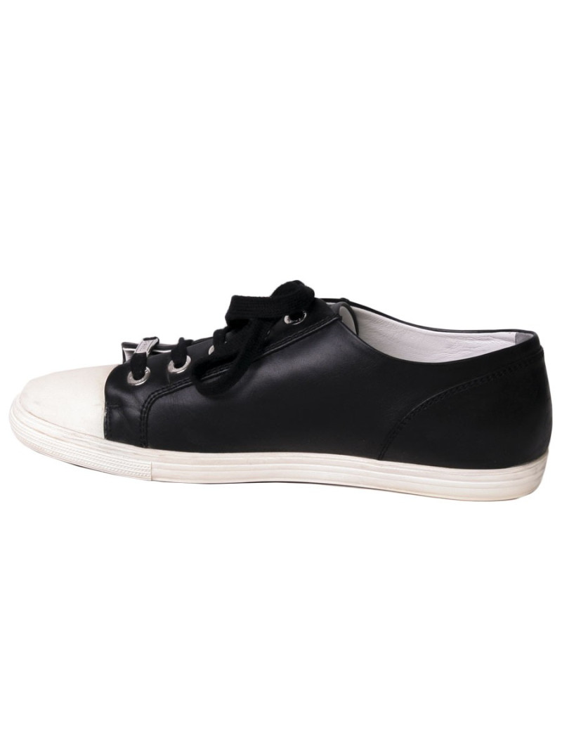 Sneakers CHANEL T 38 cuir d'agneau noir