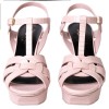 Sandals high 'Tribute' SAINT LAURENT T 35.5 leather pink reptile way