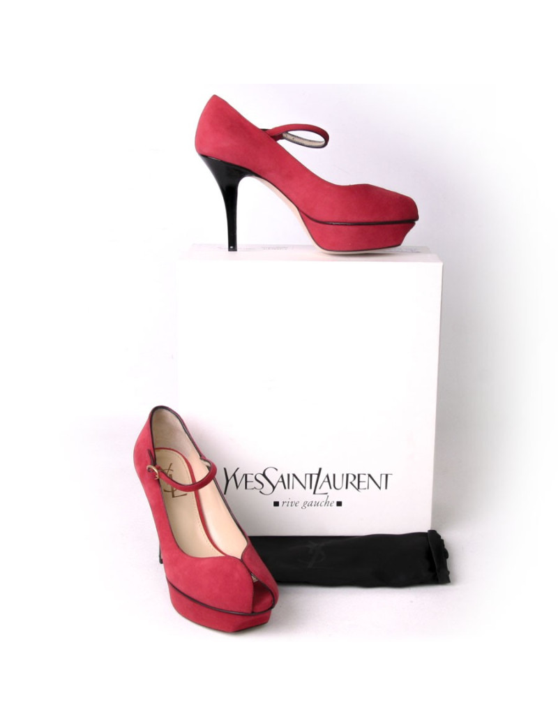 Escarpins YVES SAINT LAURENT t 36 "Tribute 75" rouge profond