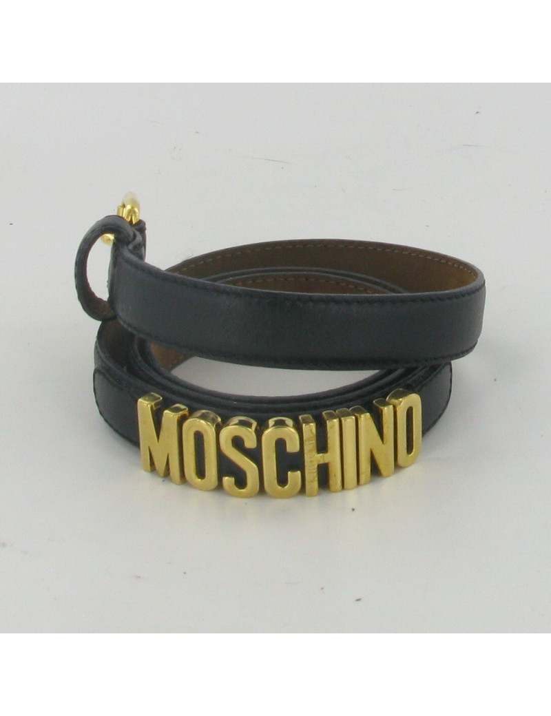 Ceinture cuir noir MOSCHINO