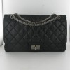 2.55 leather aged black CHANEL