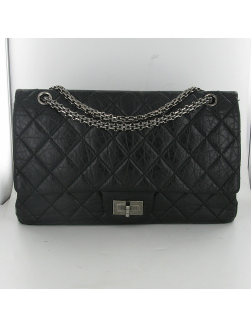 2.55 leather aged black CHANEL
