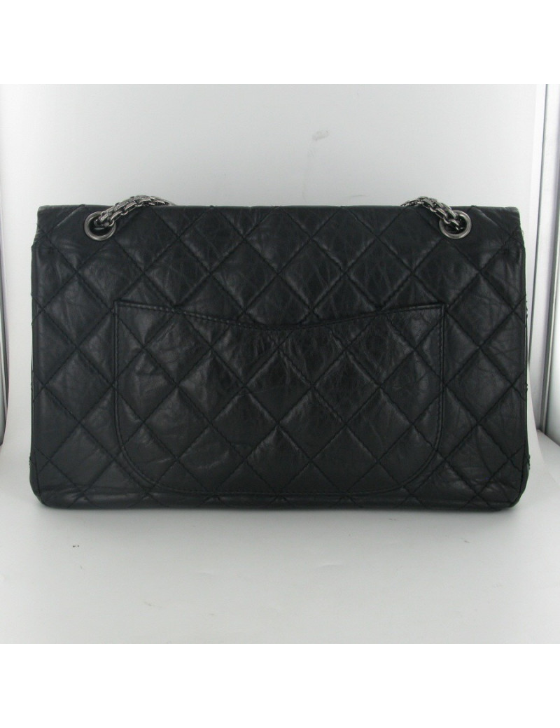 2.55 leather aged black CHANEL