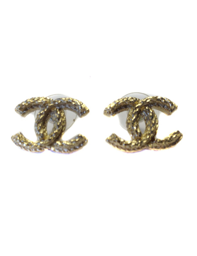 Clous d'oreille CHANEL cordes dorées 