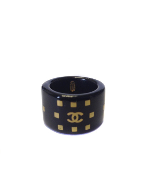 Bague CHANEL t.     Résine noire