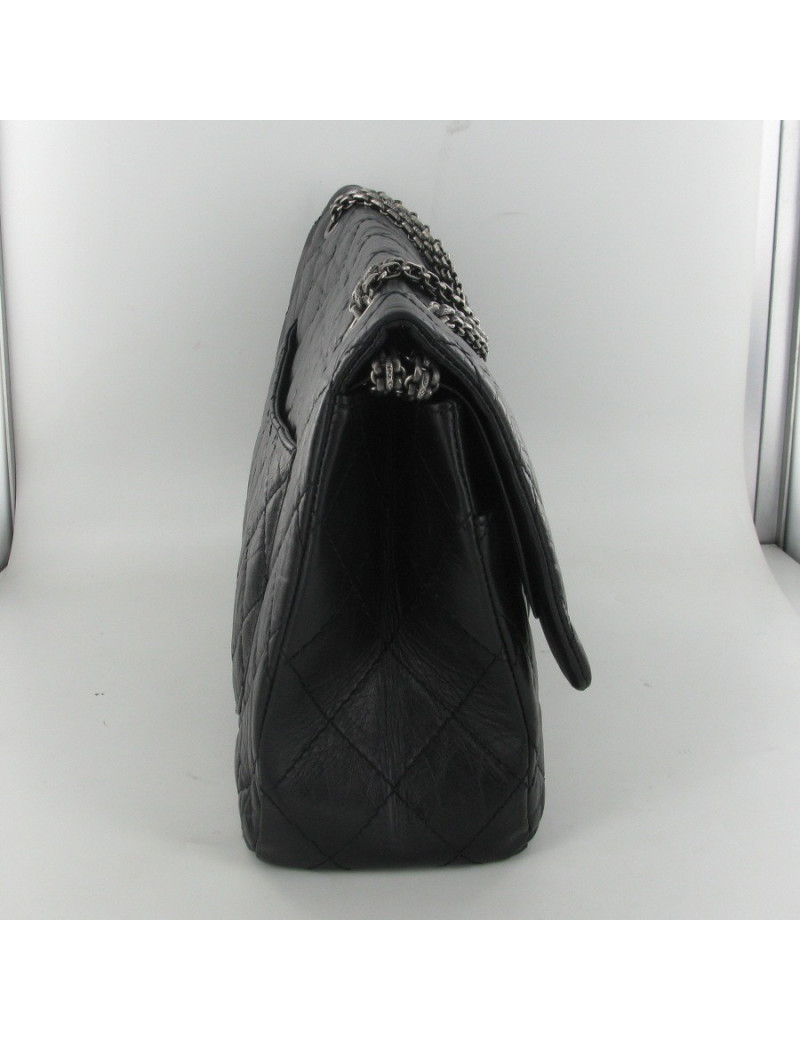 2.55 leather aged black CHANEL