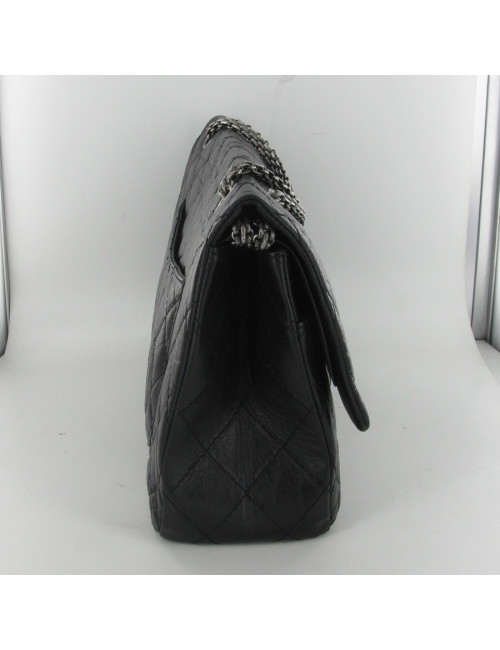 2.55 leather aged black CHANEL