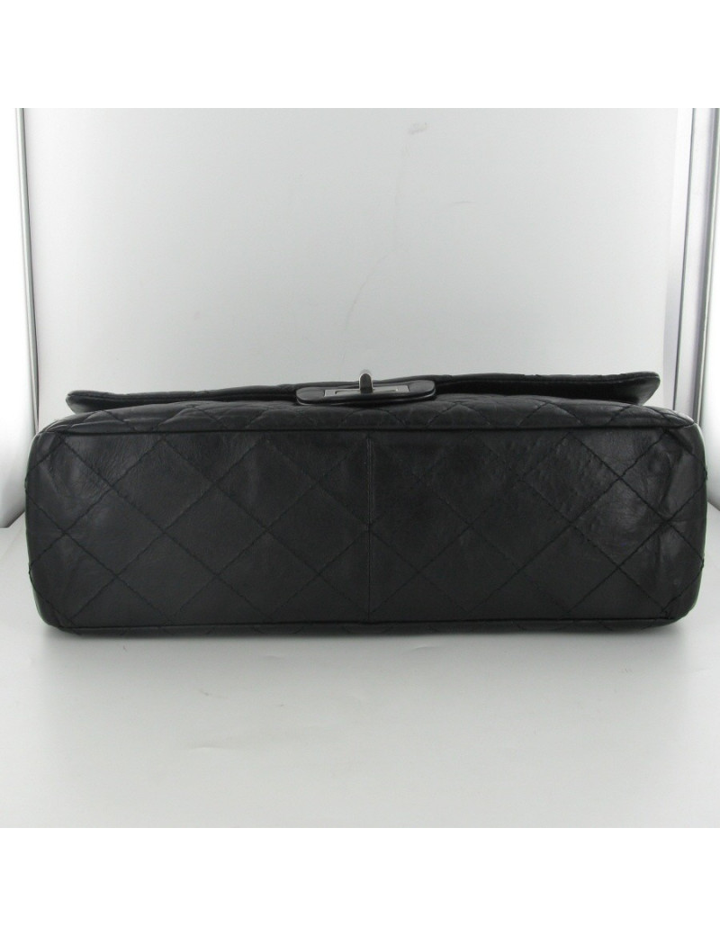 2.55 leather aged black CHANEL