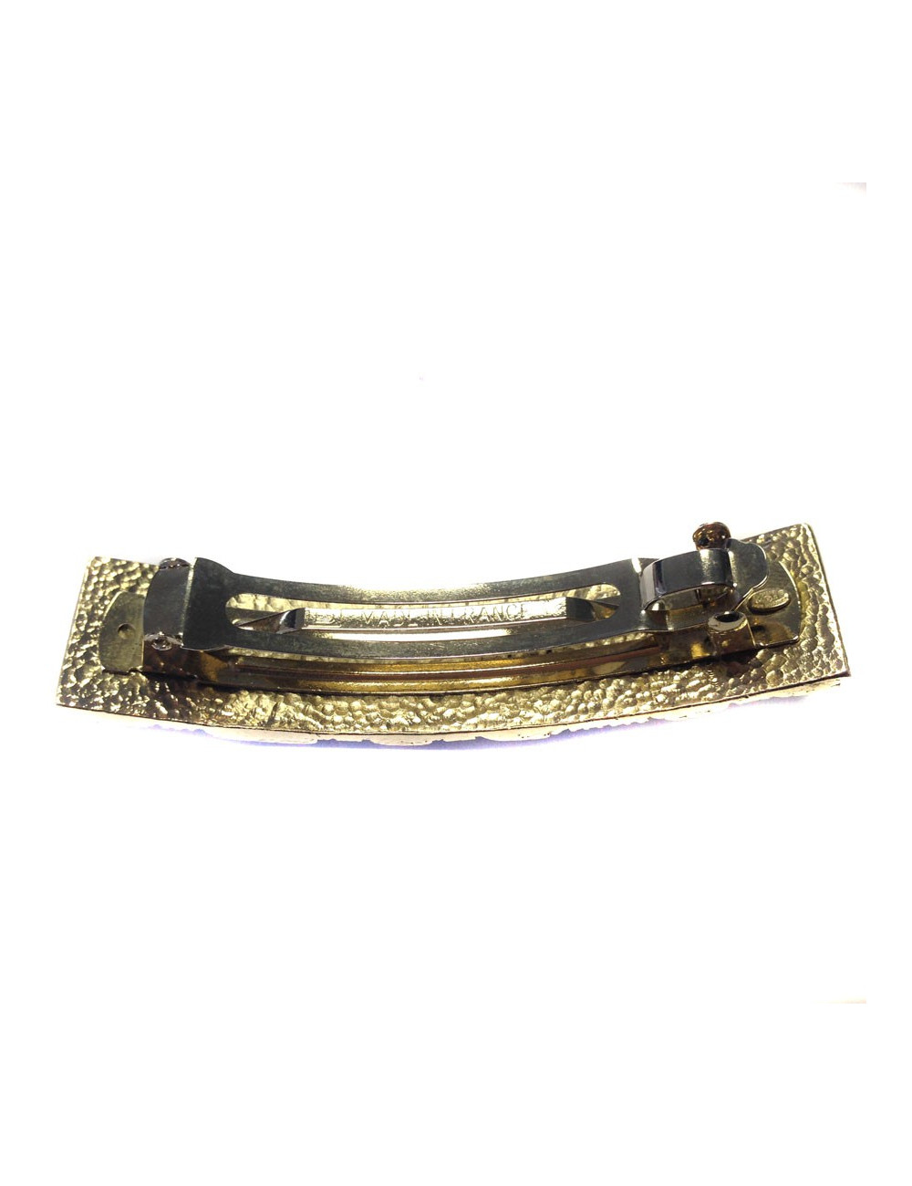 Blackened Barrette CHANEL linked Golden and silver CC