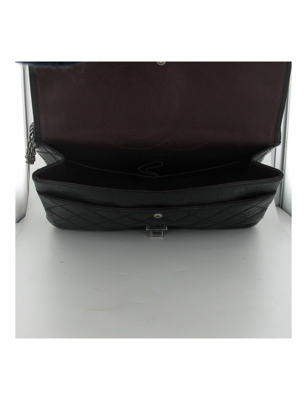 2.55 leather aged black CHANEL