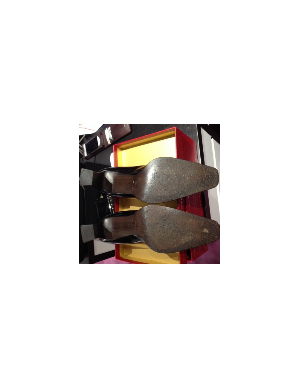 Escarpins SONIA RYKIEL T39 cuir verni noir