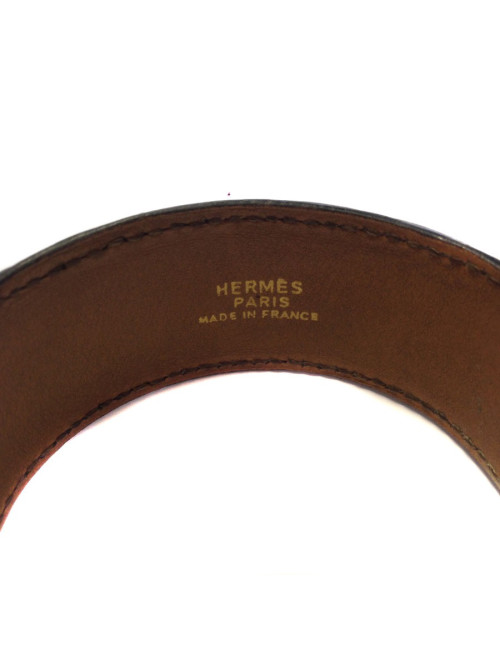 "JAWS" Golden black crocodile HERMES bracelet