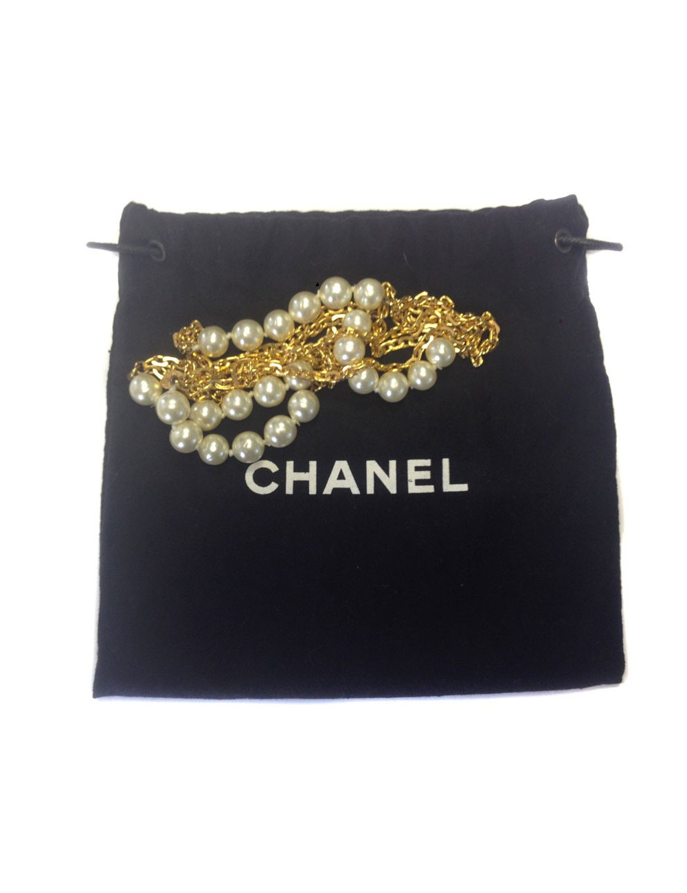 CHANEL vintage chains necklace and Pearly beads