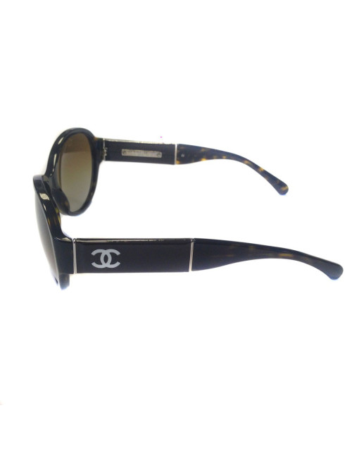 Lunettes de soleil CHANEL  façon écaille marron