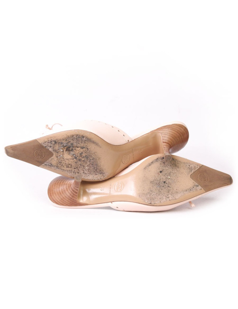 Sandales CHANEL T 36 en cuir rose