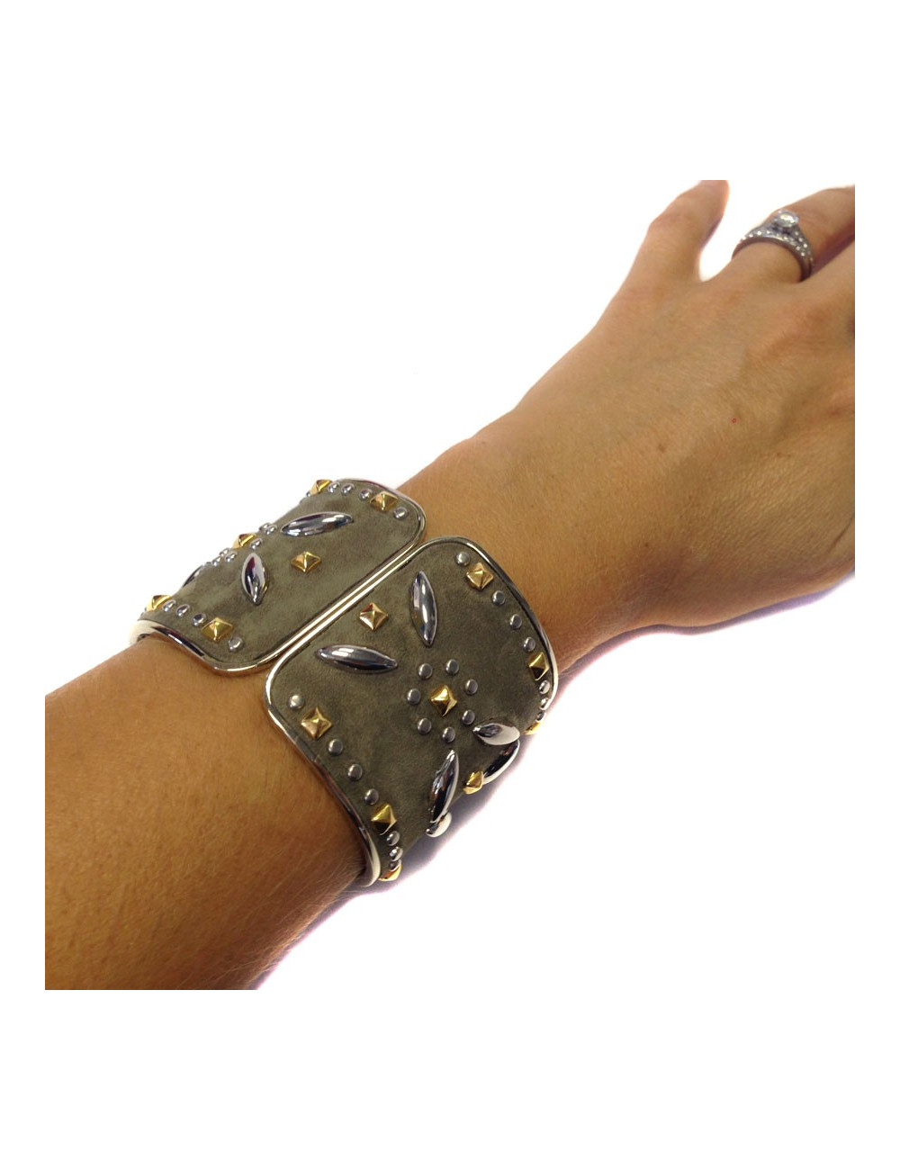 VALENTINO cuff suede on metal
