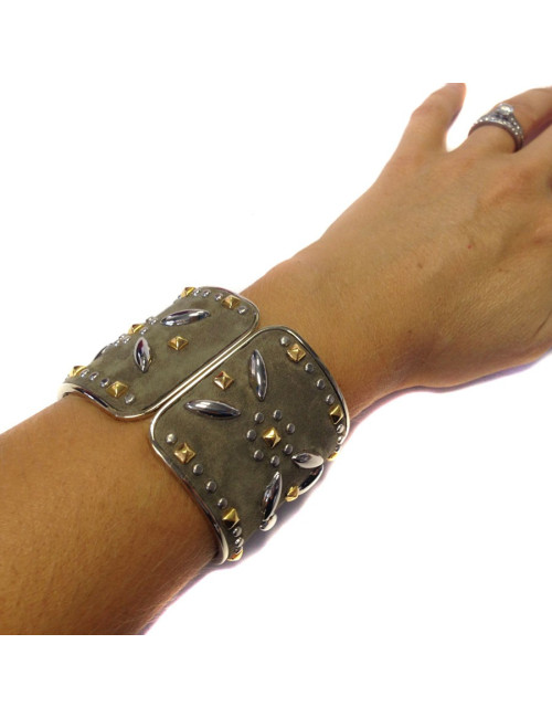 VALENTINO cuff suede on metal