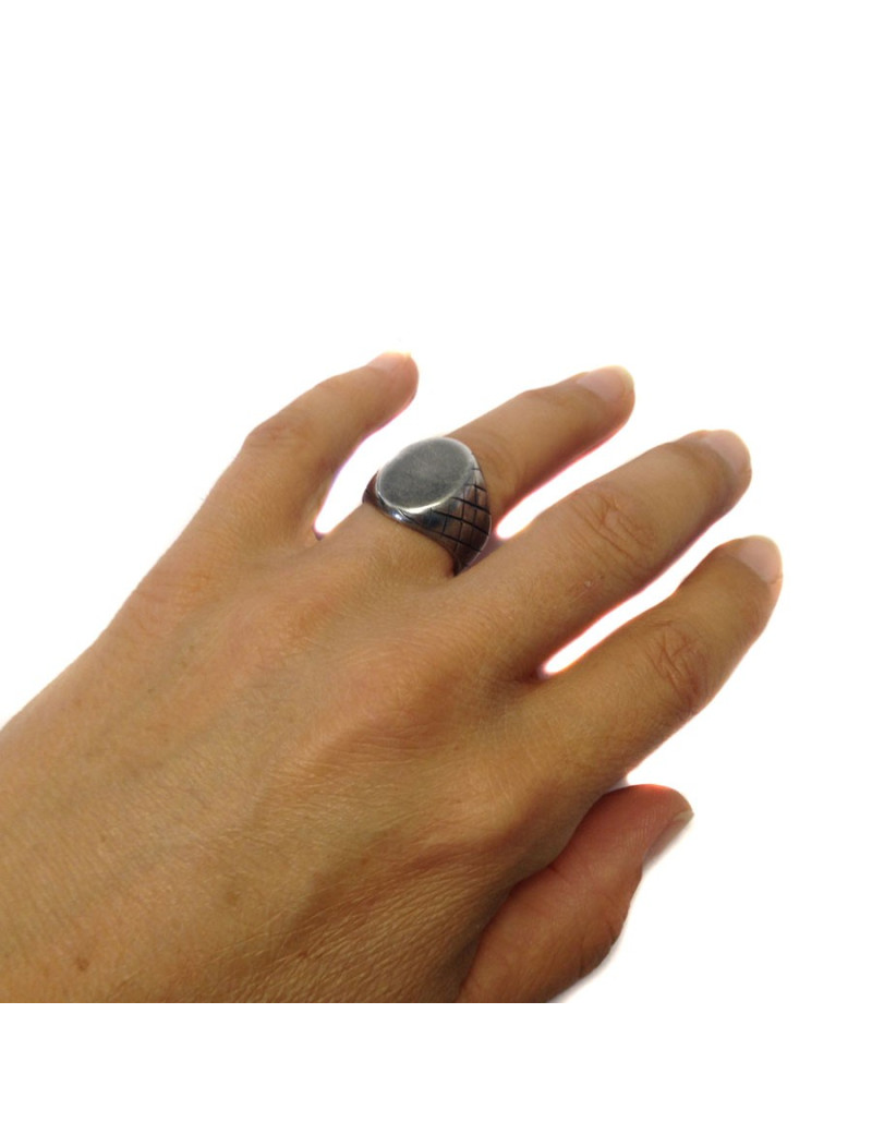 Bague chevalière BOTTEGA VENETA en argent 