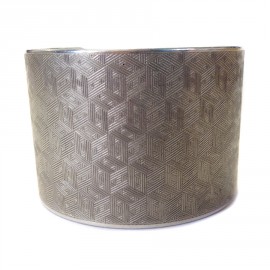 HERMES silver cuff massif pattern H