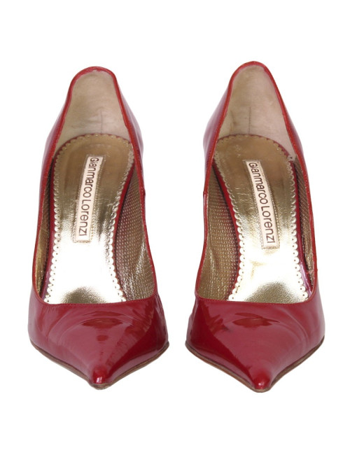 Escarpins GIANMARCO LORENZI T37 cuir verni rouge