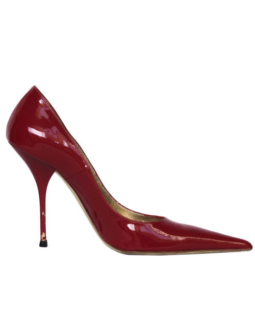 Escarpins GIANMARCO LORENZI T37 cuir verni rouge
