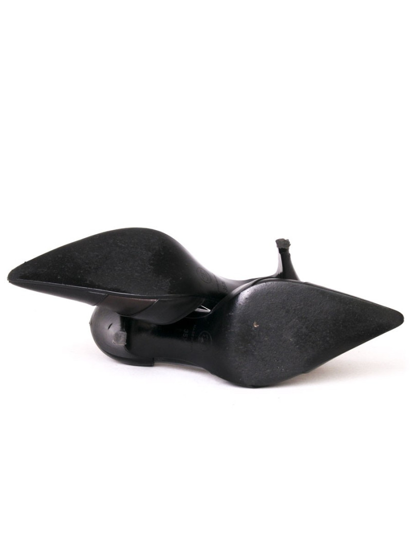 Escarpins CHANEL T35,5 cuir bicolore noir et marron