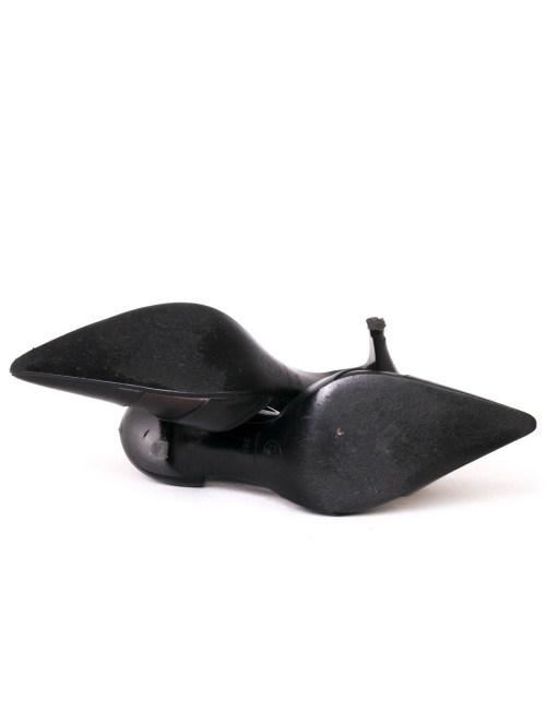 Escarpins CHANEL T35,5 cuir bicolore noir et marron