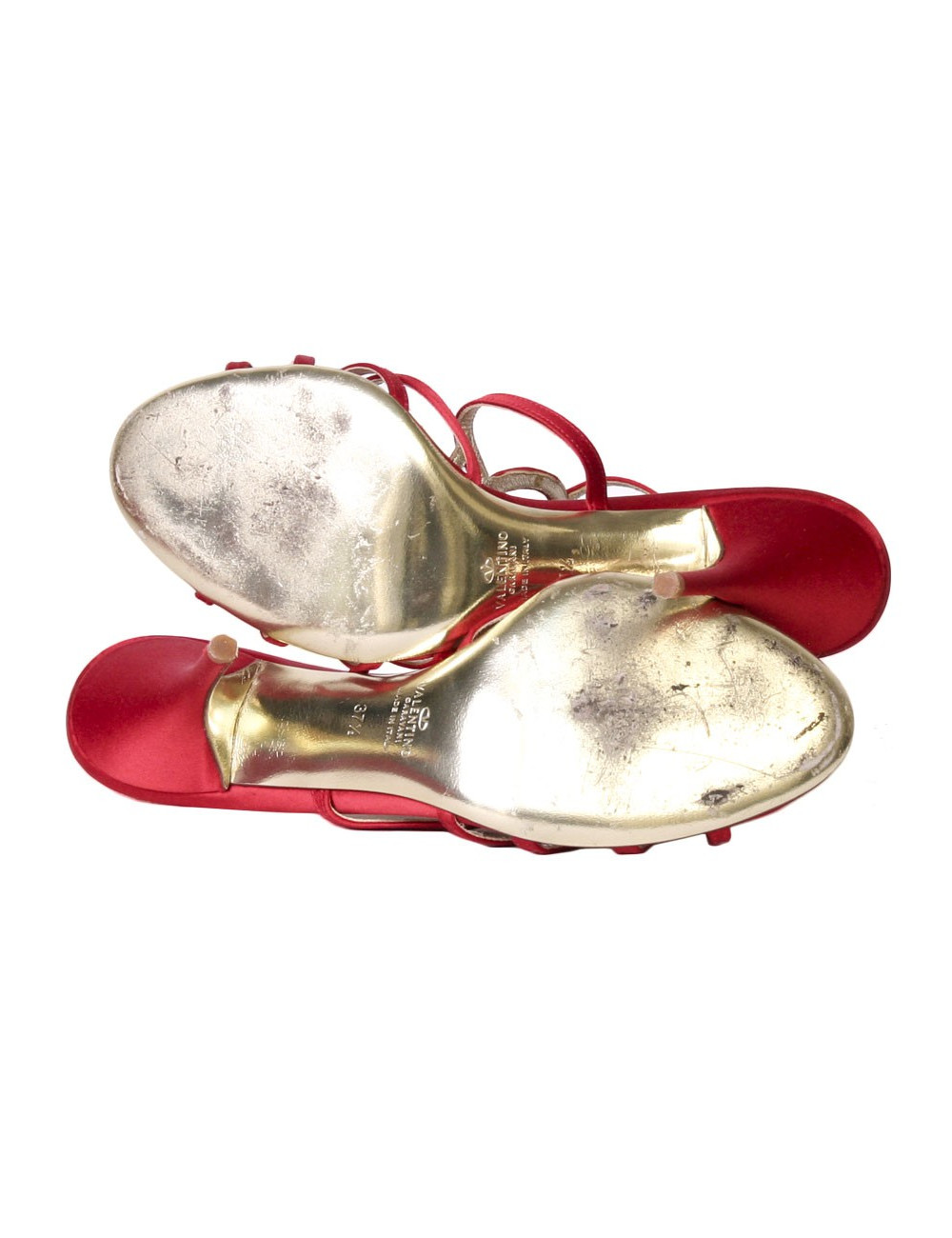 Escarpins VALENTINO T37,5 satin rouge