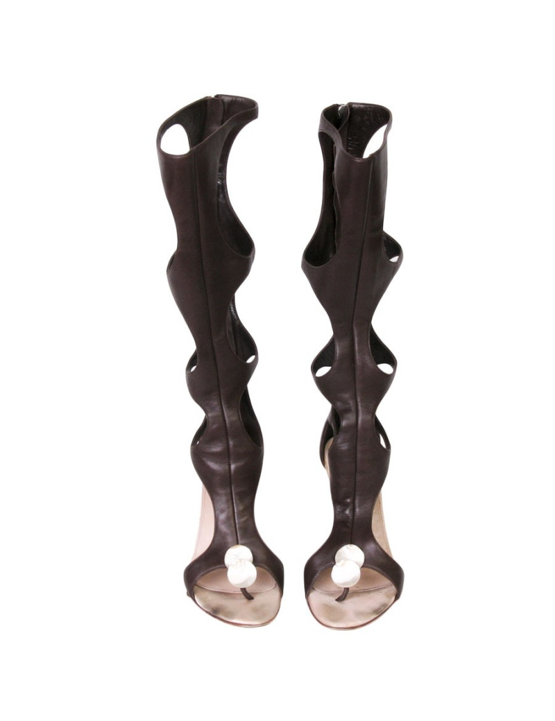 Bottes hautes  à talons T 37.5 Sergio Rossi en cuir marron