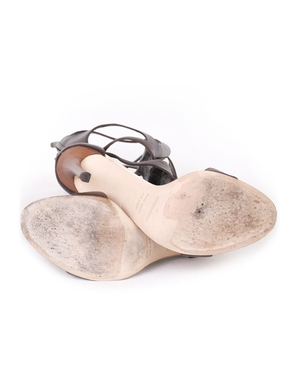 High heels T 37.5 Sergio Rossi brown leather boots