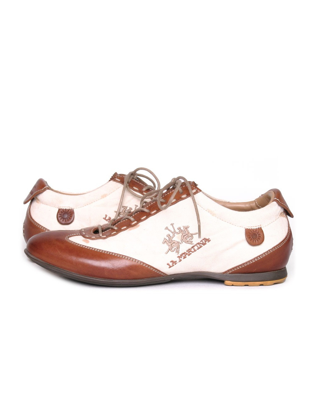 Mocassins LA MARTINA T 37 toile et cuir