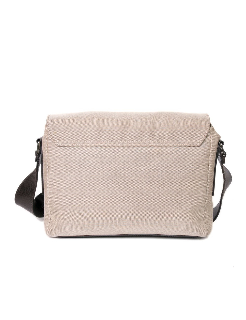 Sacoche GUCCI toile beige cuir marron