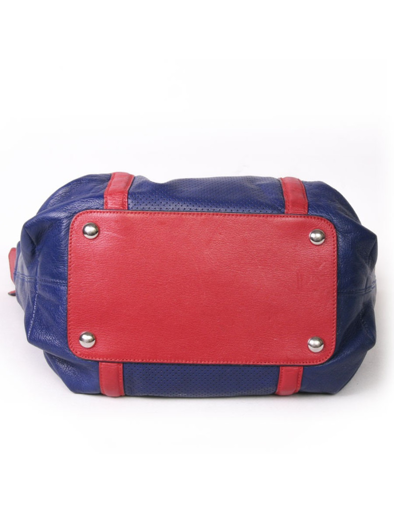 ALEXANDER MC QUEEN two-tone blue and red leather bag
