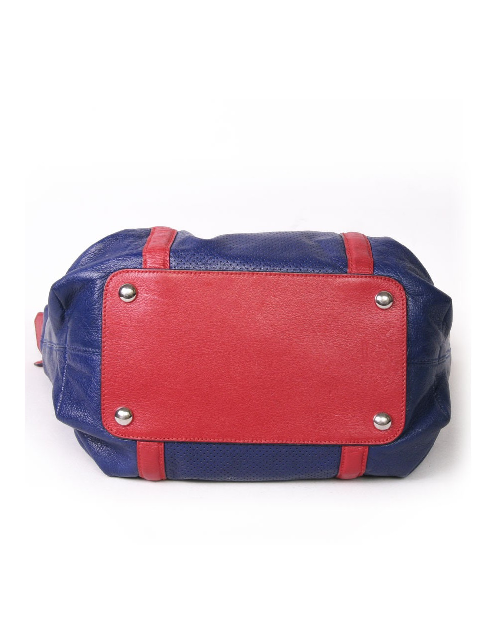 Sac ALEXANDER MC QUEEN cuir bicolore bleu et rouge
