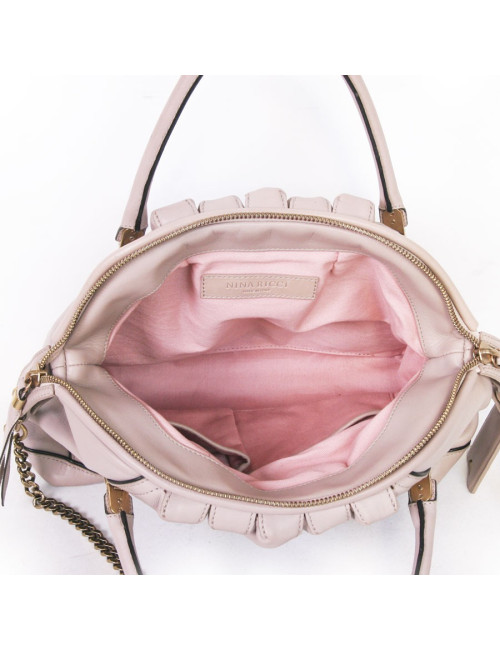 Sac NINA RICCI cuir rose vieilli
