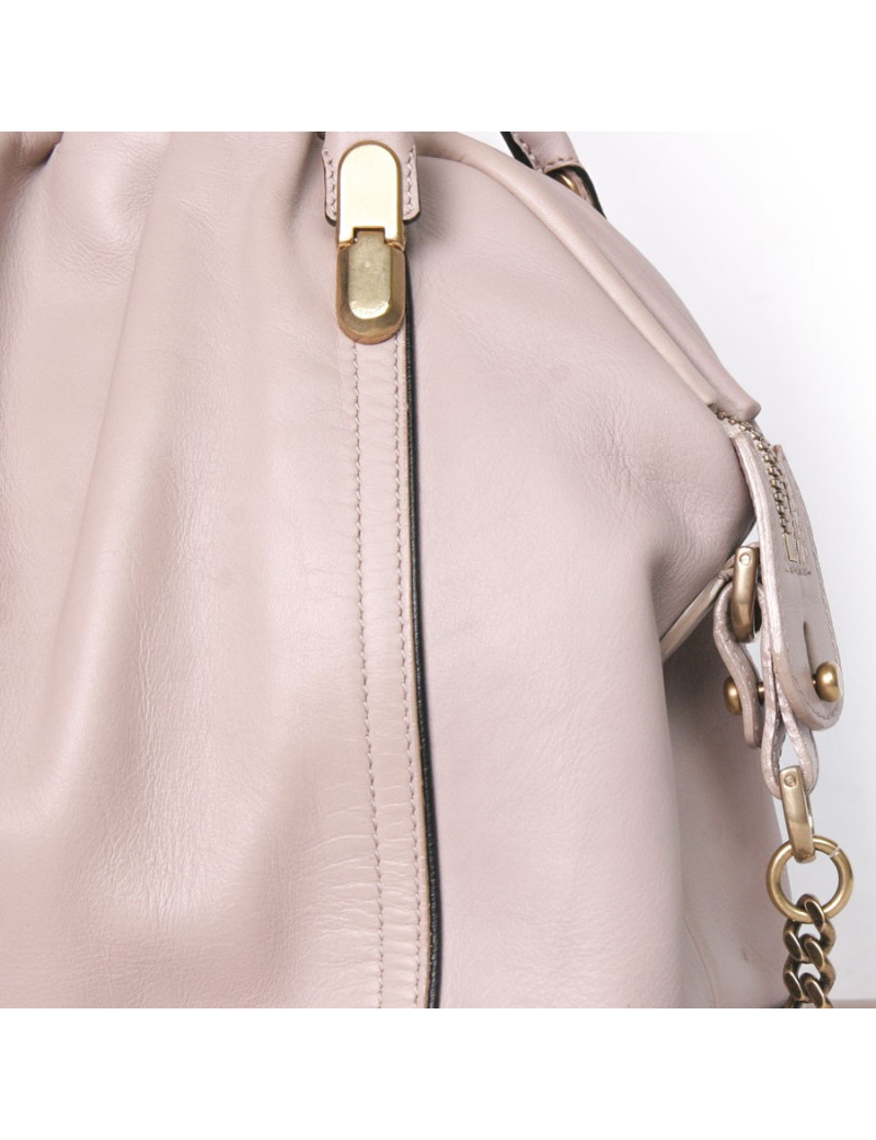 Sac NINA RICCI cuir rose vieilli