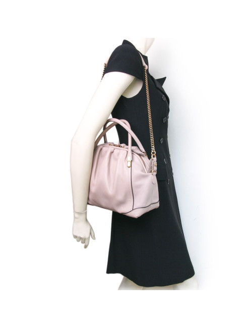 Sac NINA RICCI cuir rose vieilli