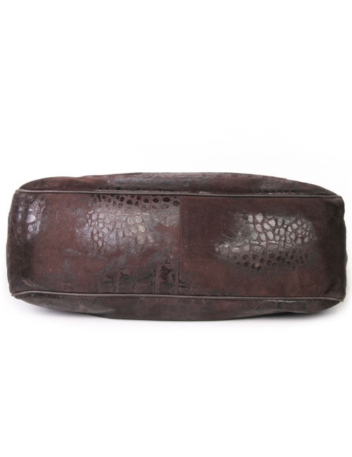 Sac  cabas GIVENCHY veau velours marron effet crocodile