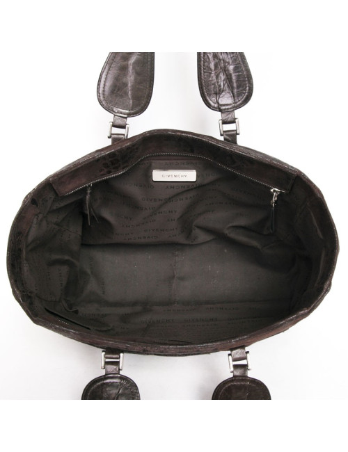 Sac  cabas GIVENCHY veau velours marron effet crocodile