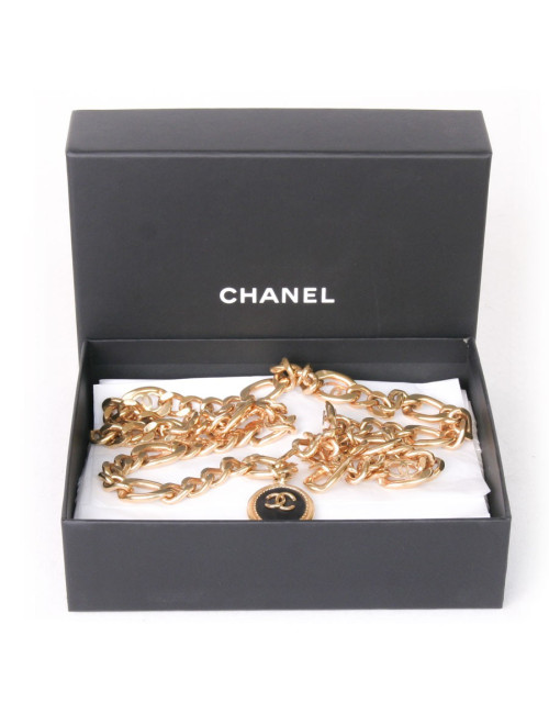 Belt string CHANEL Vintage gold brass