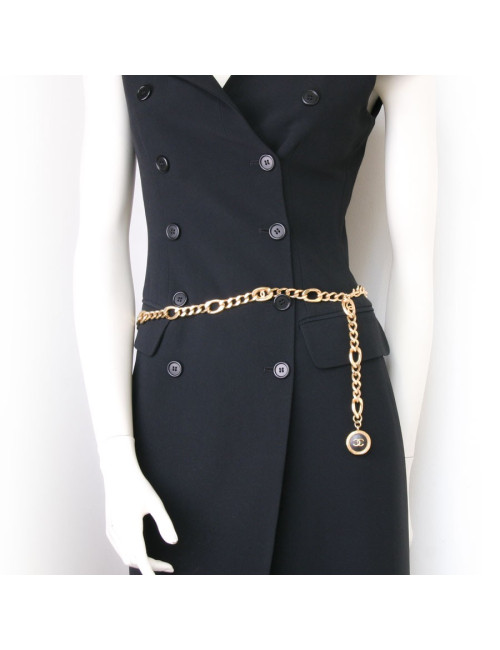 Belt string CHANEL Vintage gold brass
