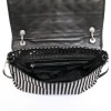 KARL LAGERFELD bands black leather flap purse silver
