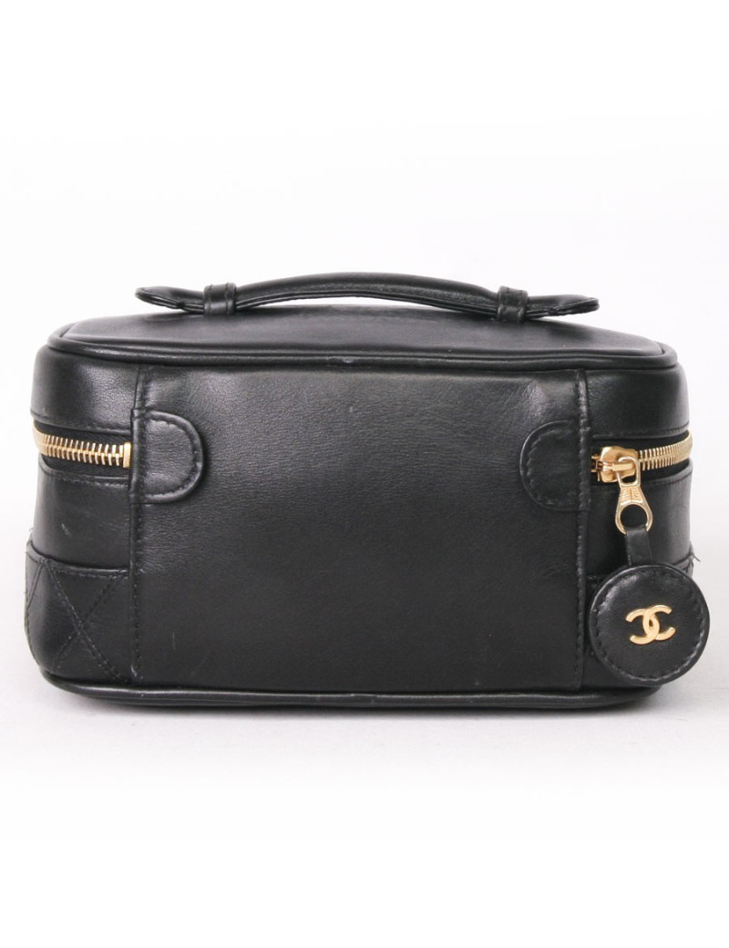 Trousse de voyage CHANEL cuir noir
