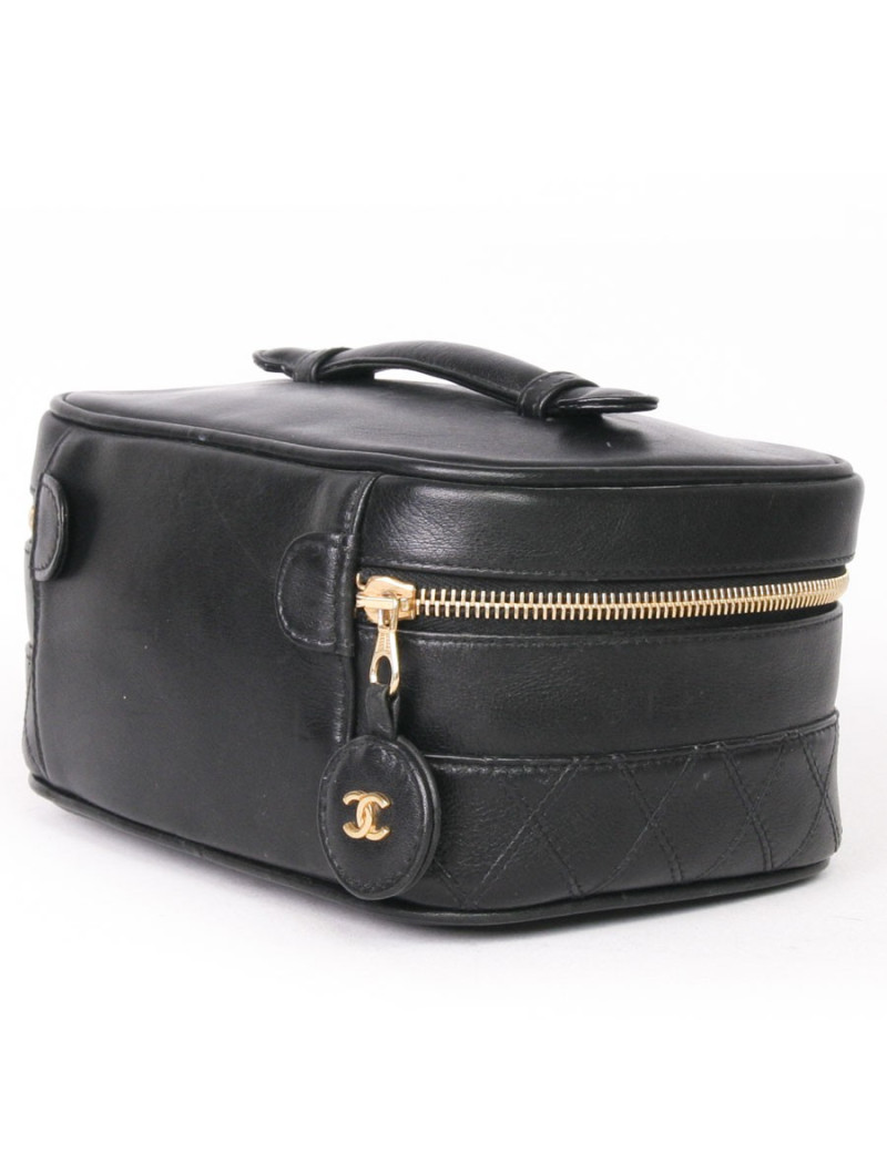 Trousse de voyage CHANEL cuir noir