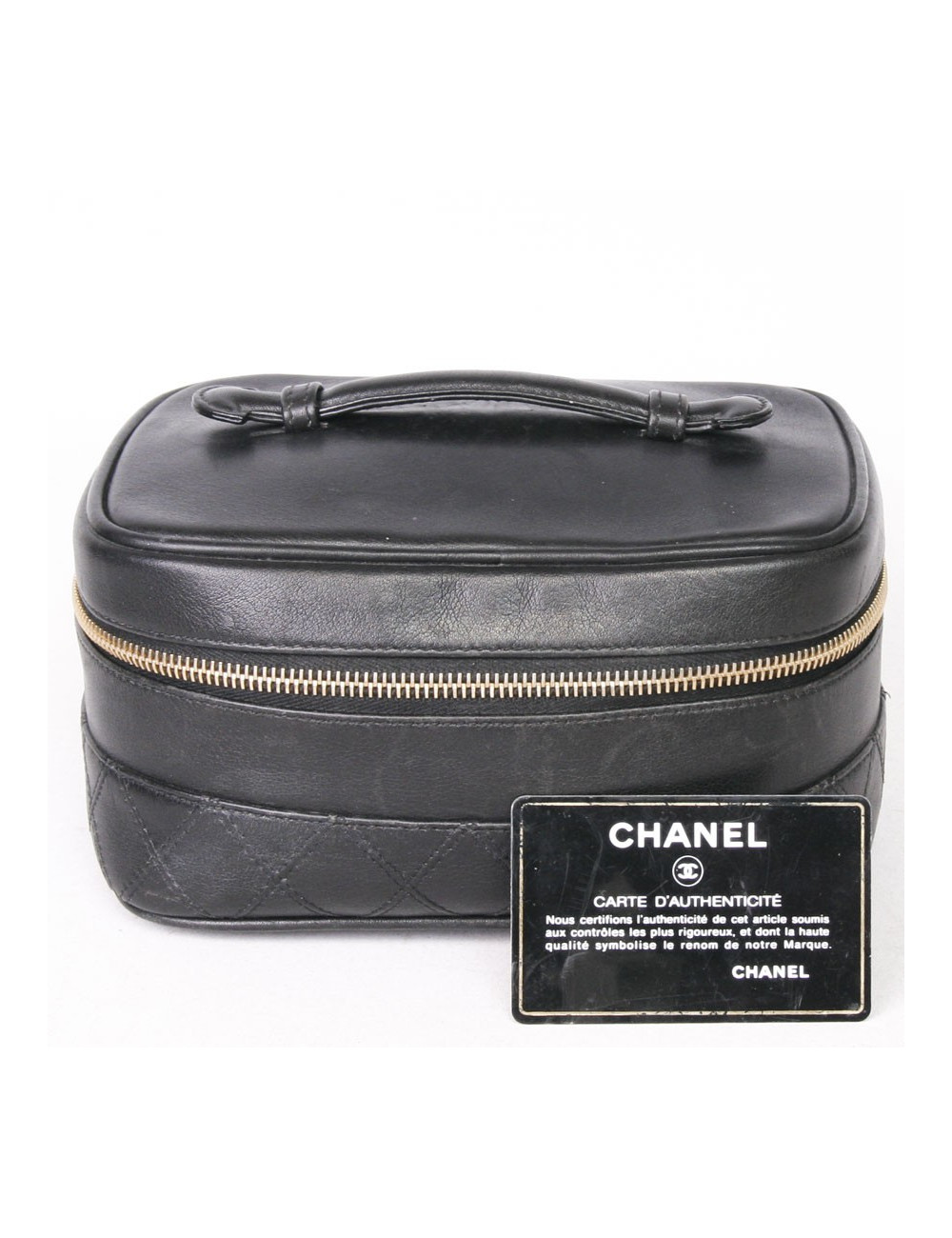 Trousse de voyage CHANEL cuir noir