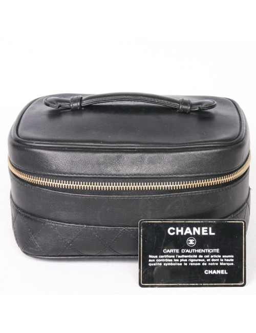 Trousse de voyage CHANEL cuir noir