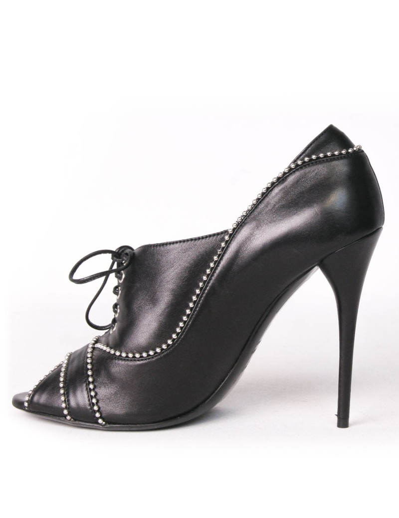BALMAIN T40 black leather pumps