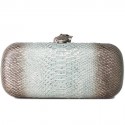 Clutch HOUSE OF HARLOW leather way green water python