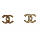 Ear CHANEL hammered gold metal studs