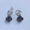 CHANEL Camellia black enamelled Creole ear studs